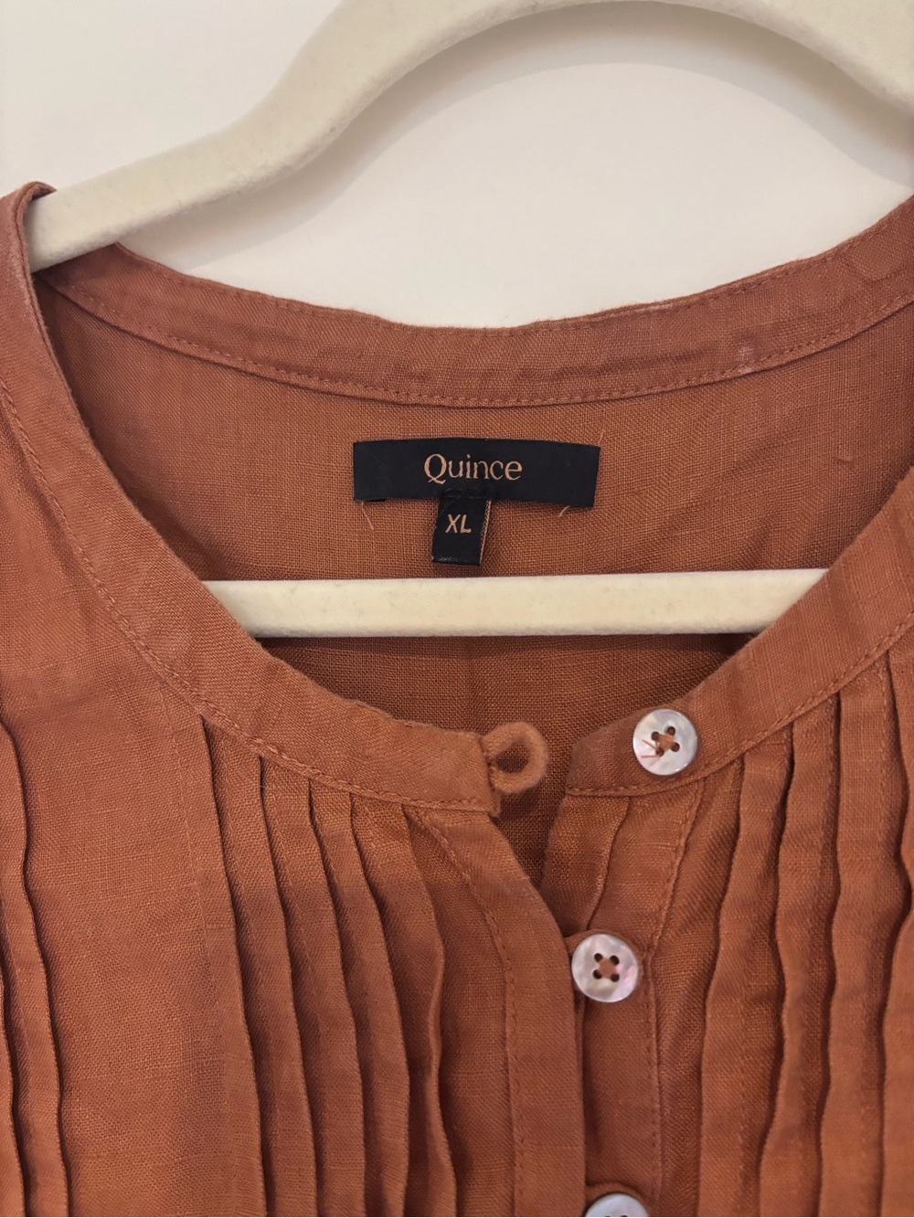 Quince Sleeveless Linen Swing Dress - Terracotta - Picture 2 of 6